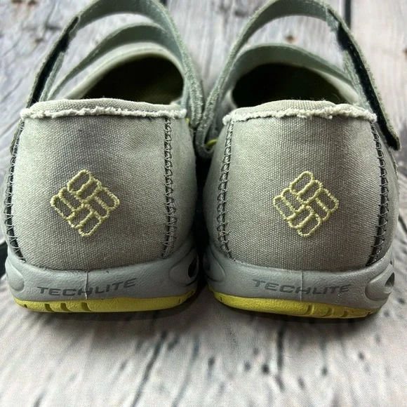 COLUMBIA Gray Suede & Canvas Mary Jane Tech Lite Omni-Grip Hiking Walking Flats - Picture 14 of 17